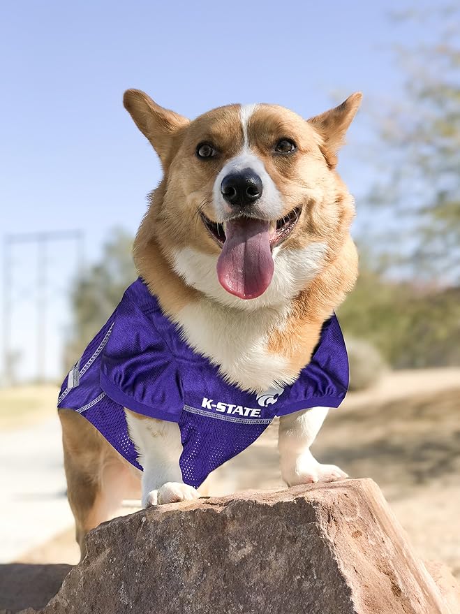 Pets First NCAA College Kansas State Wildcats Mesh Jersey for DOGS & CATS, Small.Licensed Dog Jersey with your Favorite Football/Basketball College Team