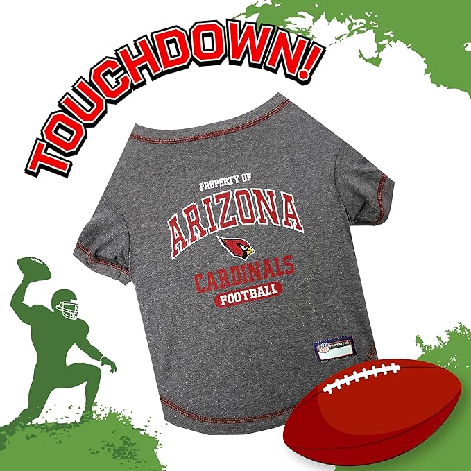 NFL Arizona Cardinals Dog T-Shirt for Pets, Size X-Large. Officially Licensed Pet Shirt with Team Logo, Soft Stretchable Comfort Fit Apparel for Dogs & Cats