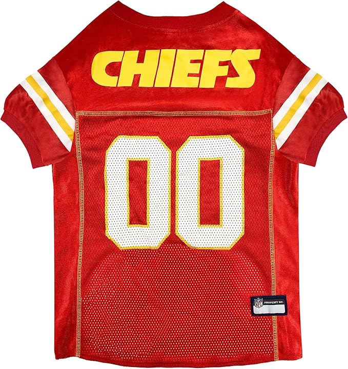 Pets First Kansas City Chiefs NFL Mesh Pet Jersey, Small, Multi-Color