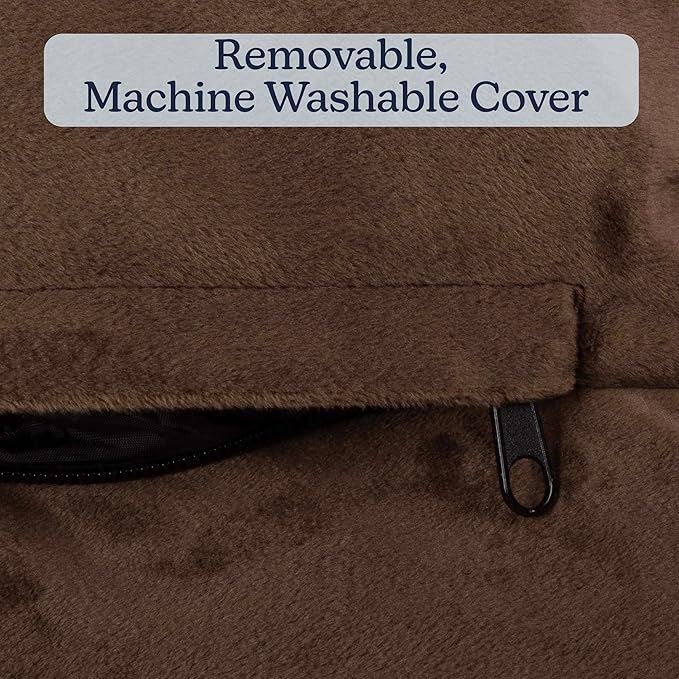 PETMAKER Orthopedic Dog Bed - 42in Dog Couch Bed with Supportive Wraparound Bolster and Removable Washable Cover - Egg-Crate Foam Extra Large Dog Bed for Pets up to 65lbs - Dog Products (Brown)