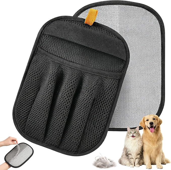 Pet Hair Removal Glove, Reusable Dog & Cat Hair Remover Mitt, Electrostatic Fur Remover for Furniture, Couch, Car, Carpet, Lint Roller Alternative Grooming Glove