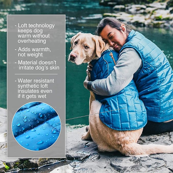 Kurgo Loft Dog Jacket - Reversible Cozy Coat for Outdoor Adventures - Water Resistant - Athletic Fit - Machine Washable Fabric - Reflective Dog Gear - Medium - Pressed Leaf