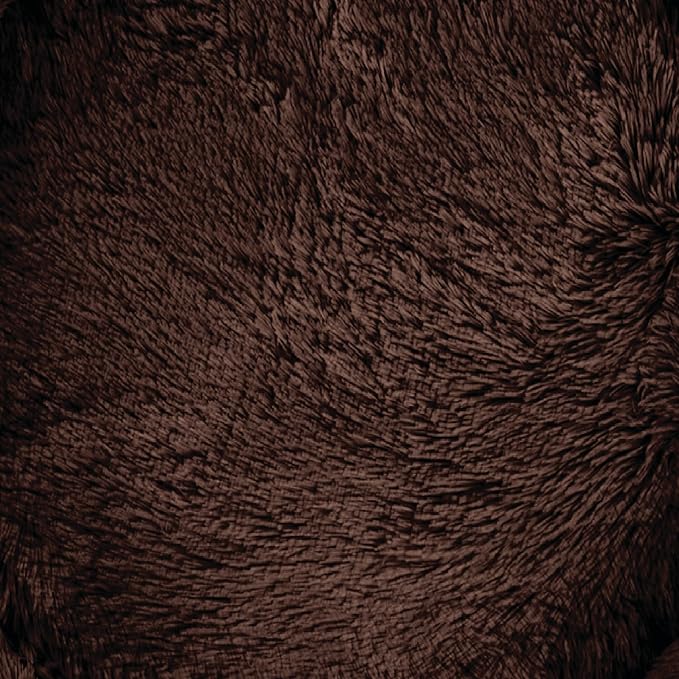 Best Friends by Sheri The Original Calming Donut Dog Bed for Medium Dogs up to 45 lbs, Shag Faux Fur, Dark Brown, 30" x 30"