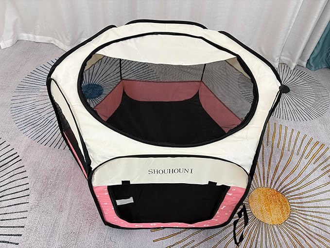 SHOUHOUNI Pop-Up Pet Playpen – Indoor/Outdoor Portable Crate for Dogs, Cats & Small Animals