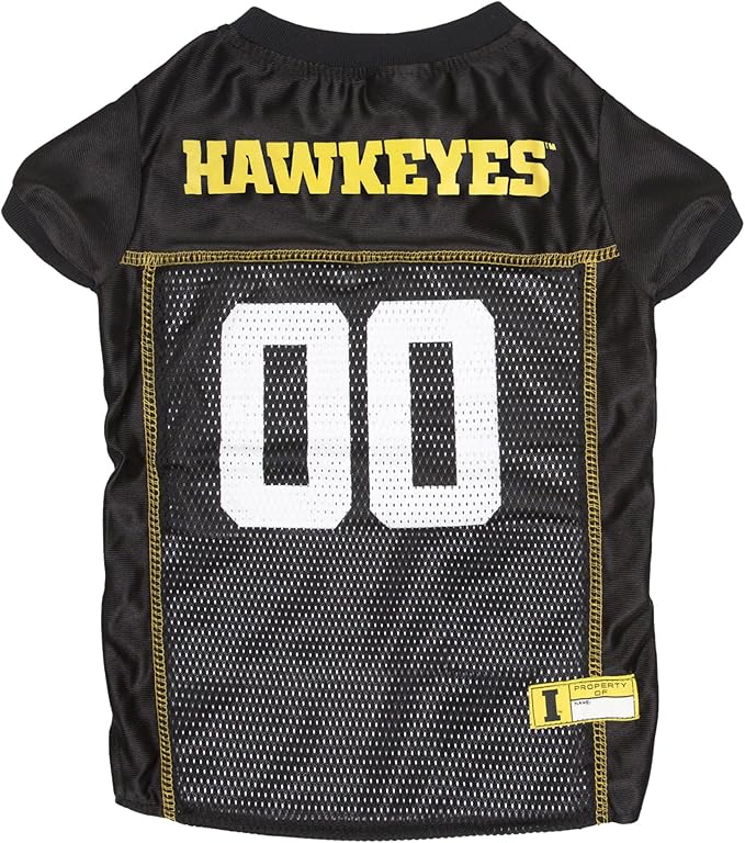 Pets First NCAA College Iowa Hawkeyes Mesh Jersey for DOGS & CATS, XX-Large. Licensed Dog Jersey with your Favorite Football/Basketball College Team