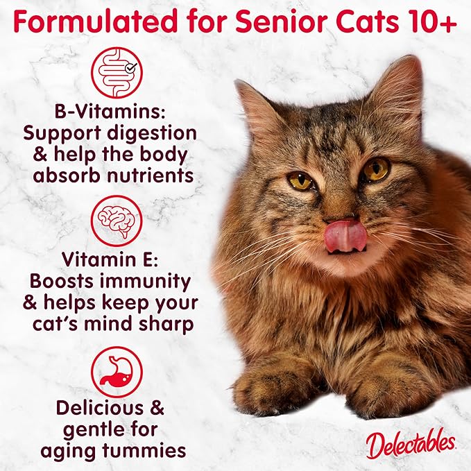 Delectables Hartz Chowder Lickable Wet Cat Treats for Senior Cats,Tuna & Whitefish,1.4 Ounce(Packaging May Vary),(Pack of 24)