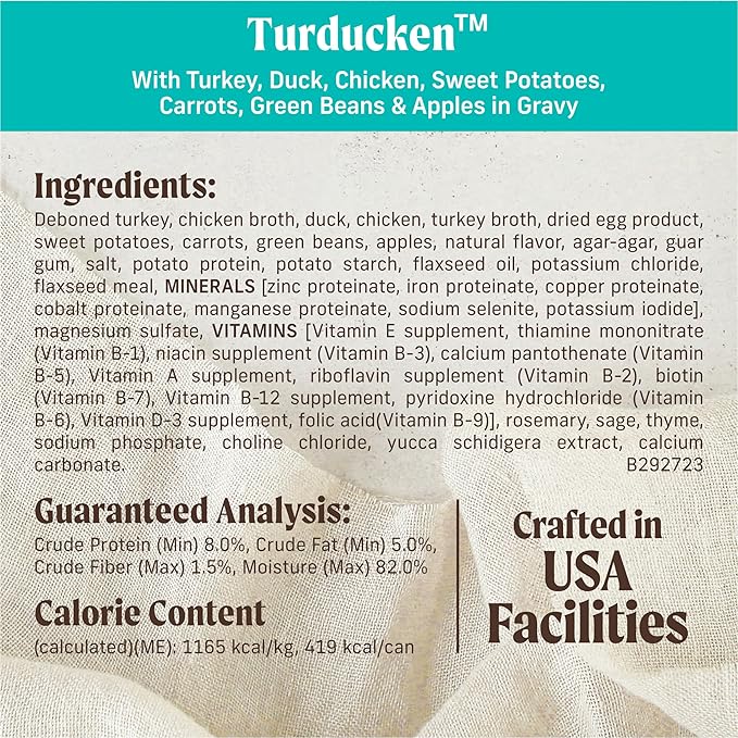 Merrick Grain Free Wet Dog Food, Premium And Wholesome Gluten Free Canned Adult Dog Food, Turducken Recipe - (Pack of 12) 12.7 oz. Cans