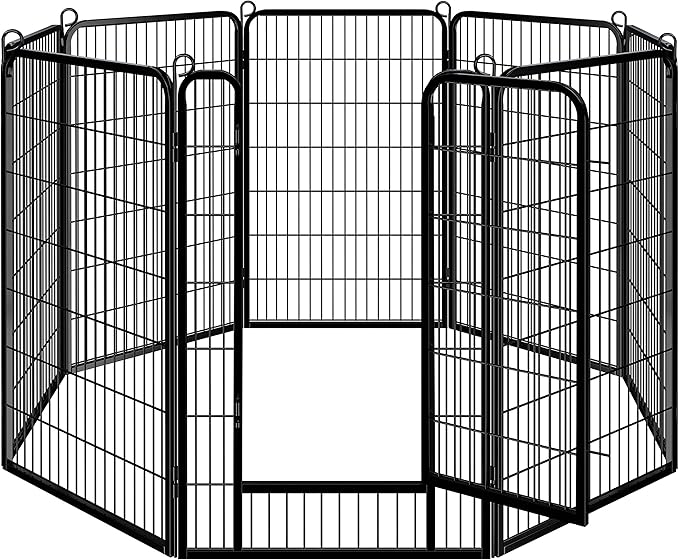 Topeakmart Dog Playpen Outdoor Puppy Exercise Pen Indoor Portable Pet Fence for Yard/RV Camping, 47 Inch 8 Panels