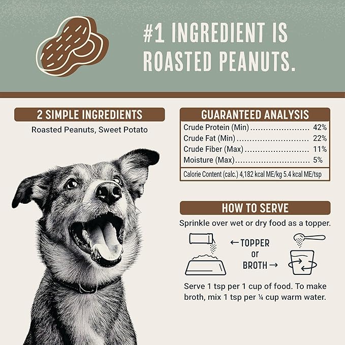 BEAUMONT BASICS Flavors Dog Food Topper, Freeze-Dried, Grain-Free, (3 Pack), 3.1 oz - Peanut Butter Recipe