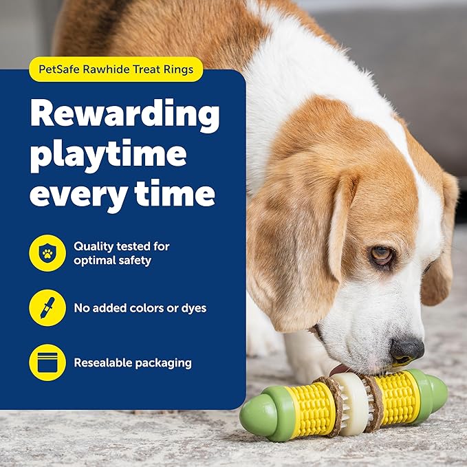 PetSafe Busy Buddy Toys Dog Treat Refills (60 Refills) Dog Treats Medium, Dogs Rawhide and Peanut Butter Flavors, Keeps Your Furry Friend Engaged, Resealable Bag for Freshness