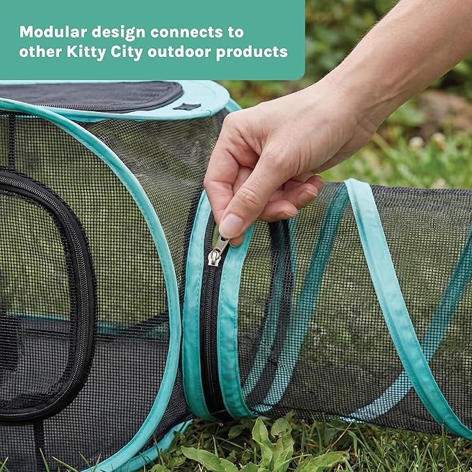 Kitty City Catio Outdoor 20' Cat Tunnel – 20‑Foot Cat‑Sized Play Tunnel, 11” Diameter, Modular Catio Connector for Cats & Small Pets