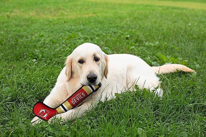 Pets First NHL New Jersey Devils Stick Toy for Dogs & Cats. Play Hockey with Your Pet with This Licensed Dog Tough Toy Reward! 16 inches long