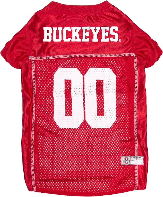 Pets First NCAA College Ohio State Buckeyes Mesh Jersey for DOGS & CATS, XX-Large. Licensed Dog Jersey with your Favorite Football/Basketball College Team