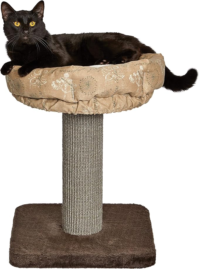 Midwest Homes for Pets 21.86-Inch Feline Nuvo Terrace Fashionable Cat Tree with Removable Lounging Cat Bed, Brown & Tan (139T-TN)