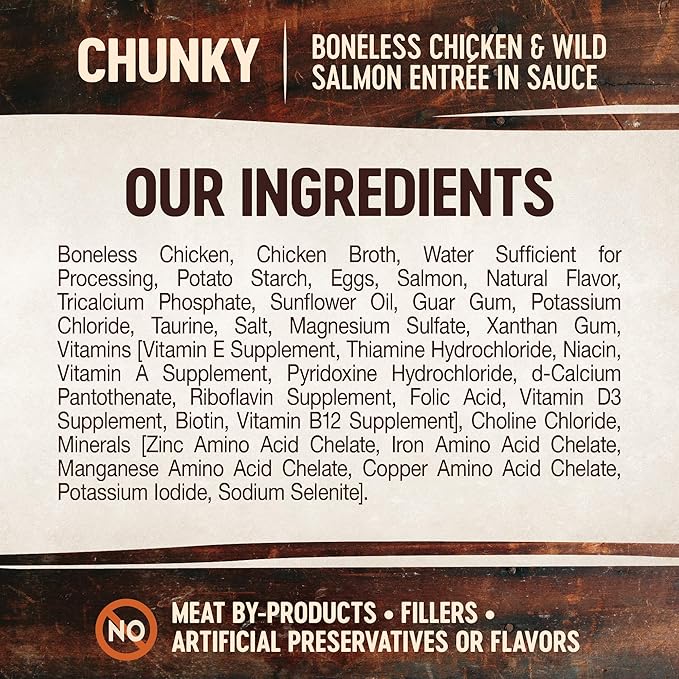 Wellness CORE Signature Selects Chunky Adult Canned Wet Cat Food, Natural, Protein Rich, Grain Free, Chicken and Wild Salmon Entrée Recipe, 2.8 oz, Pack of 12 Cans