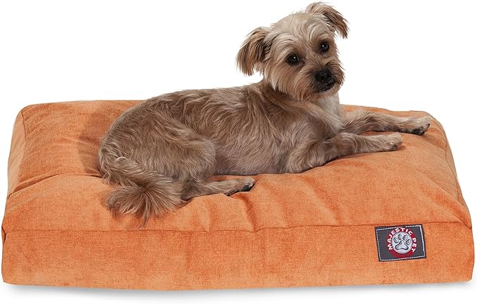 Majestic Pet Villa Rectangle Dog Bed Washable – Non Slip Comfy Pet Bed – Crate Bed with Removable Washable Cover – Kennel Bed for Sleeping, Polyester Fiber, X-Large, Orange