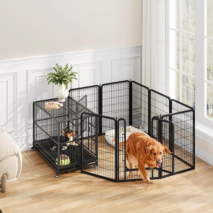 Topeakmart Dog Playpen Outdoor Puppy Exercise Pen Indoor Portable Pet Fence for Yard/RV Camping, 40 Inch 24 Panels