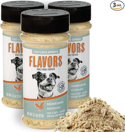 BEAUMONT BASICS Flavors Dog Food Topper, Freeze-Dried, Grain-Free, (3 Pack), 3.1 oz - Chicken Recipe