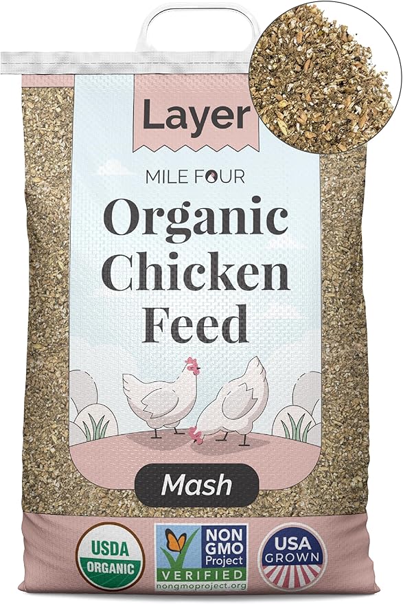 Mile Four Organic 16 Protein MASH Layer Chicken and Duck Feed, 23-LB Bag
