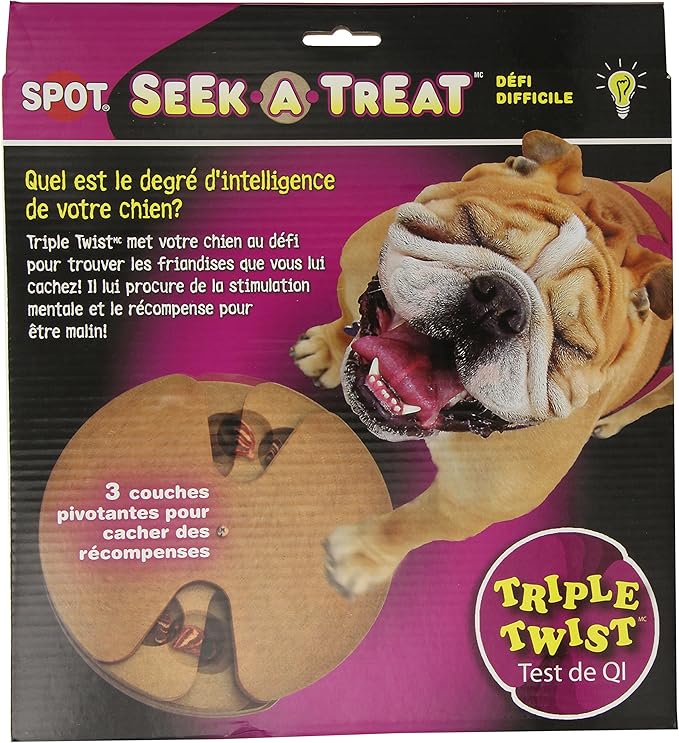 SPOT Ethical Products 773606 Seek-A-Treat Advanced Challenge Triple Twist Toy for Dog
