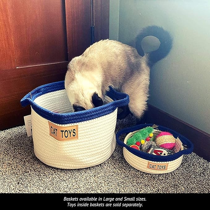 Midlee Cat Toy Rope Cotton Basket (Small)