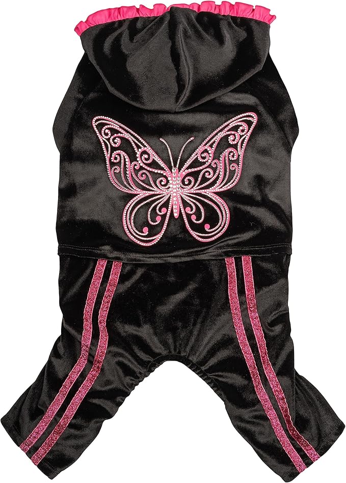 Doggy Parton Sparkle Butterfly Track Suit - M