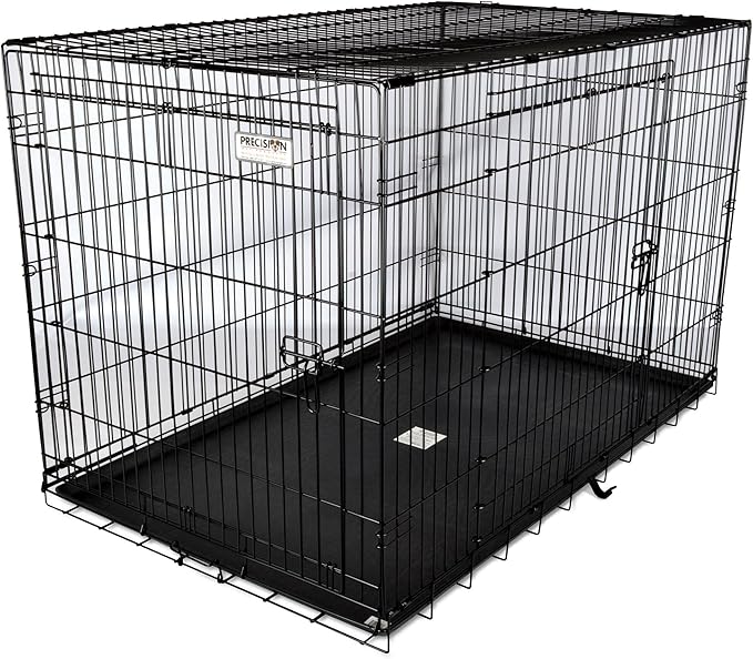 Precision Pet Products Two Door Great Crate Wire Dog Crate, 42 Inch, For Pets 70-90 lbs, With 5-Point Locking System