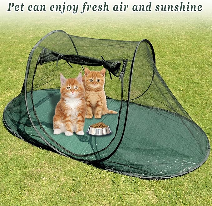 Pet Fun House Cat Dog Playpen Feline Funhouse Portable Exercise Tent with Carry Bag