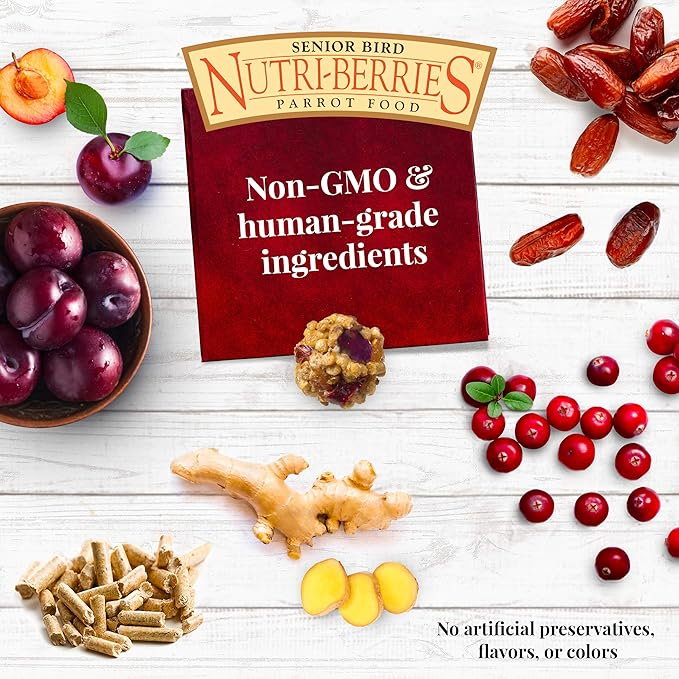 LAFEBER'S Senior Bird Nutri-Berries Pet Bird Food, Made with Non-GMO and Human-Grade Ingredients, for Parrots, 3 lb