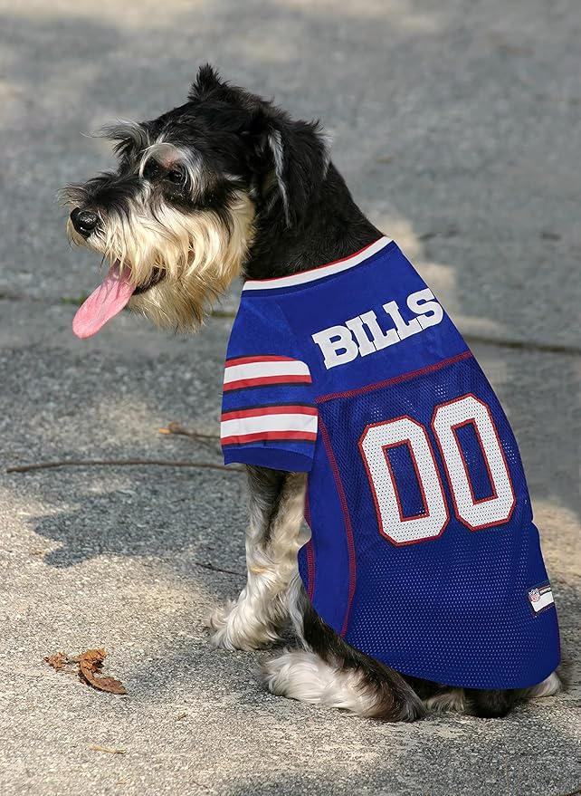 Pets First Buffalo Bills Dog Jersey, X-Large, Buffalo Bills Colors, Poly-mesh and Satin, Pull On, NFL Jerseys, Unisex, Breathable, for All Breed Sizes