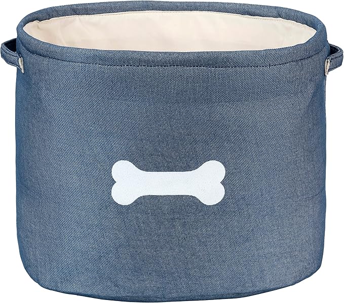 Park Life Designs - Dog Toy Storage for All Pets, Including Cats, Puppies, and Kittens (Capri, Blue, White Bone)