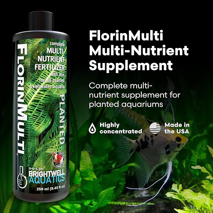 Brightwell Aquatics FlorinMulti - Multi-Nutrient Supplement for Planted Aquariums - Supports Healthy Growth, Macro & Trace Elements, Ideal for Shrimp & Plants, 125 ml