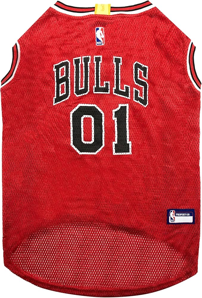 Pets First NBA CHICAGO BULLS DOG Jersey, Medium - Tank Top Basketball Pet Jersey