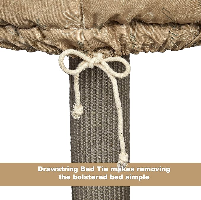 Midwest Homes for Pets 21.86-Inch Feline Nuvo Terrace Fashionable Cat Tree with Removable Lounging Cat Bed, Brown & Tan (139T-TN)