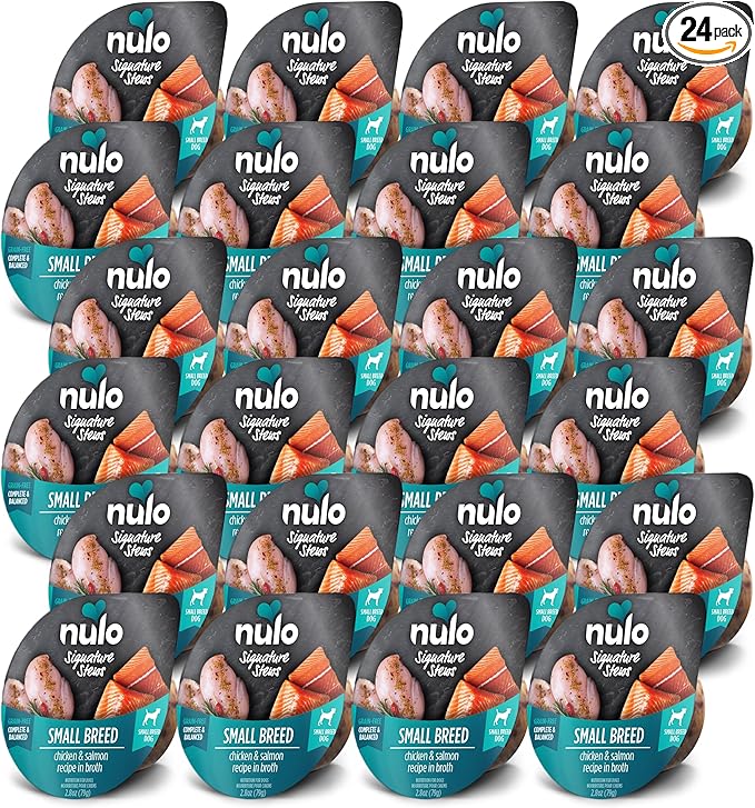 Nulo Small Breed Dog Signature Stew Chicken & Salmon in Broth, 24 x 2.8 oz Cup