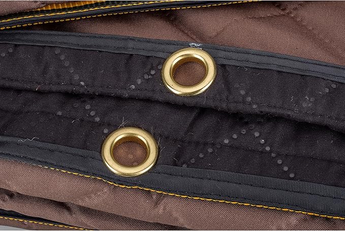 CAT Water Resistant Woven Utility Blanket, 72-Inch x 60-Inch Outdoor Tarp Material Padded Blanket, Rivets for Tie Downs, Park Picnic, Moving, Protect Furniture, Brown Black - 980788N