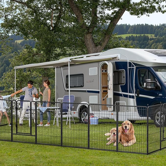 Mr Ironstone 40" Height Dog Playpen with Anti-Rust Coating – 16 Panels Portable & Foldable Indoor/Outdoor Pet Fence for Large, Medium, or Small Dogs – Durable Exercise Pen