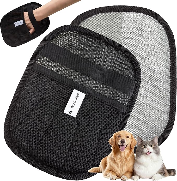 Pet Hair Removal Glove for Cats & Dogs - Upgraded Five-Finger Electrostatic Pet Hair Glove - Reusable Magic Brush Fur Remover Tool for Laundry, Couch, Carpet, Car Seat