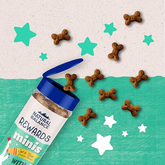 Natural Balance Limited Ingredient Mini-Rewards Chicken Grain-Free, Training Treats for Dogs | 5.3-oz. Canister