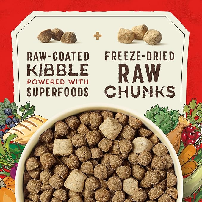 Stella & Chewy's SuperBlends Raw Blend Wholesome Grains Cage-Free Chicken & Duck Recipe with Superfoods, 3.25 lb. Bag (Pack of 2)