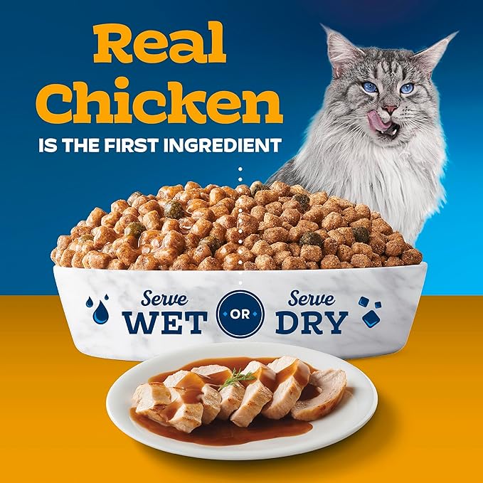 Blue Buffalo Tastefuls Irresistible Gravy Experience Adult Cat 7+ Dry Food, Chicken & Brown Rice Recipe, 7-lb. Bag
