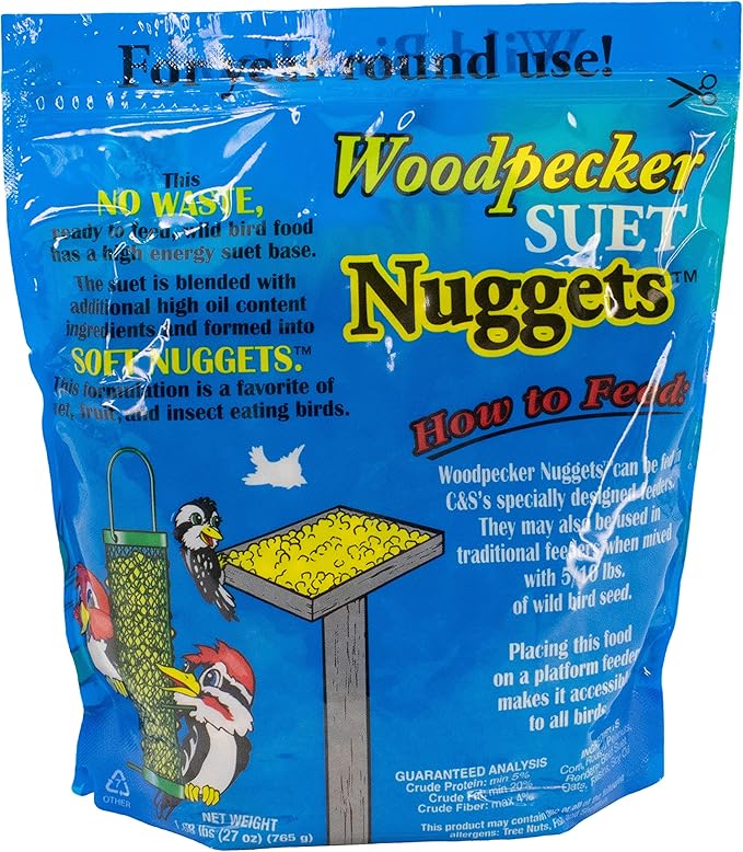 C&S Woodpecker Suet Nuggets Single Packs, 27 oz, None (Pack of 2)