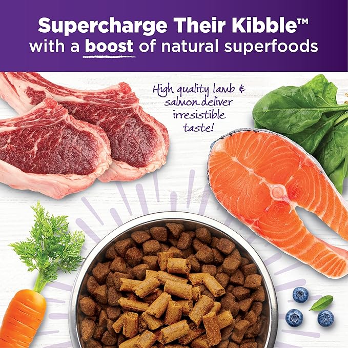 Wellness Bowl Boosters Tender Toppers Dog Food Topper for Small, Medium, and Large Breeds, Grain Free, Natural, Lamb and Salmon Recipe, 8 oz Bag