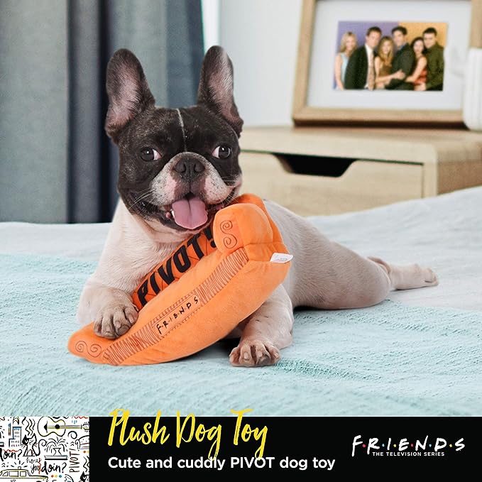 Friends the TV Show Dog Toy, Orange Sofa Pivot Couch from Friends TV Show Stuffed Animal Dog Toy, Merchandise Plush Dog Toy, 10"