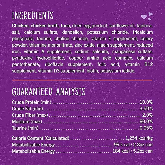 Stella & Chewy's Carnivore Cravings Purrfect Paté - Premium Grain-Free Wet Cat Food - Chicken & Tuna Recipe - High Protein with Bone Broth - Perfect for Picky Eaters - 2.8oz Cans (12 Pack)