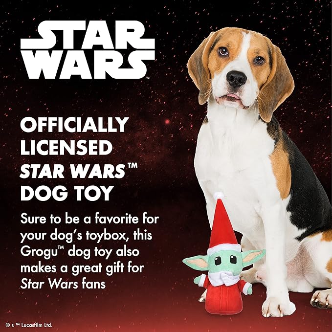 STAR WARS for Pets Dog Toy GROGU Santa Squeaky Dog Chew Toy | Soft Plush Dog Toy, Squeaky Dog Toy | Holiday Dog Toy Plush Toys, The Mandalorian The Child Toy | Small Dog Toy 6" (FF19322-22)