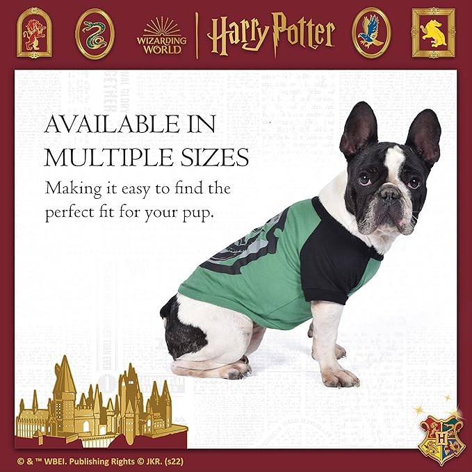 Harry Potter Slytherin Dog T-Shirt - Pet Costume Shirt for Dogs - Officially Licensed Dog Apparel & Accessories for Hogwarts Houses, Size Extra Large