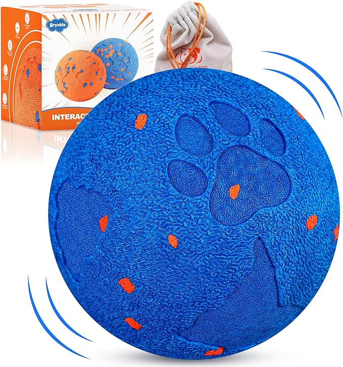 Interactive Dog Ball Toys for Medium & Large Dogs,Self-Moving, Auto-Vibrating,Bouncing Smart Dog Ball That Moves on It's Own Keep Them Busy,3.1″ Chew-Resistant E-TPU,IPX7 Waterproof (Include Gift Bag)
