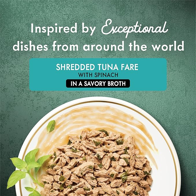 Purina Fancy Feast Medleys Wet Cat Food Shredded Tuna Fare with Spinach in Savory Broth - (Pack of 24) 3 oz. Cans