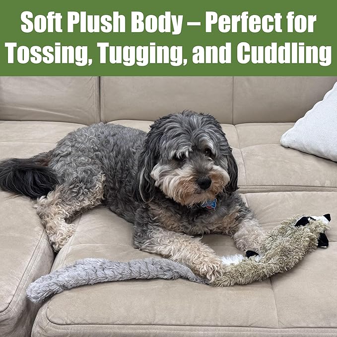 SPOT Skinneeez Jumbo Forest Animal Stuffing-Free Dog Toy, Squeaker in Head & Tail, Durable Tug Toy for Large Puppies & Dogs, Great for Moderate Chewers, 37 inch, Assorted Styles